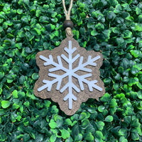 Wooden Snowflake Ornament Set