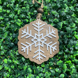 Wooden Snowflake Ornament Set