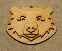 Grizzly Bear Bust Ornament