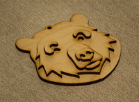 Grizzly Bear Bust Ornament