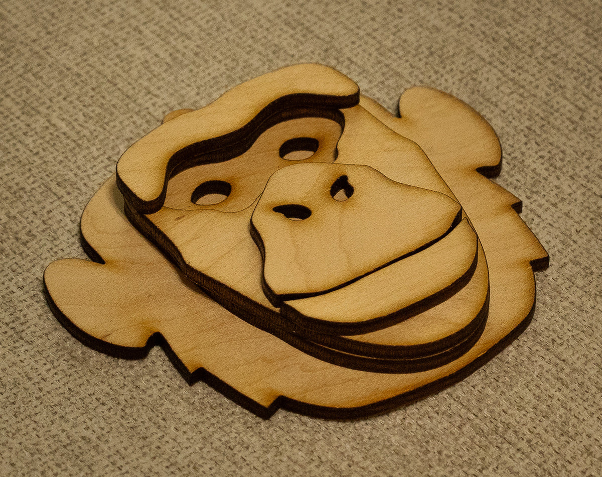 Chimpanzee Bust Ornament – Rack and Plume