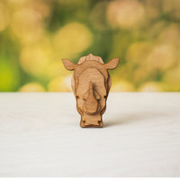 Mini White Rhino Bust