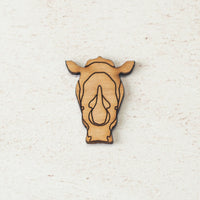 Micro White Rhino Bust
