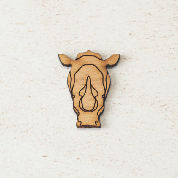 Micro White Rhino Bust