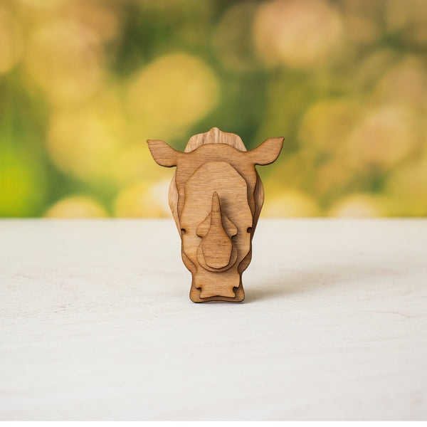 Mini White Rhino Bust