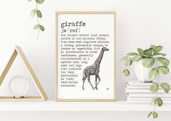 Giraffe Definition Poster