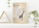 Giraffe Definition Poster