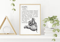 Sloth Definition Poster